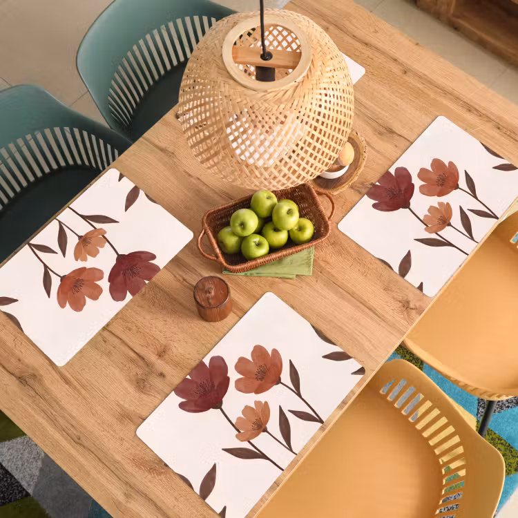 Bloemen - Abstract - Modern - Bruin - Decoratief Placemat vinyl groot -zzsfeer5_Kitchenyeah-website