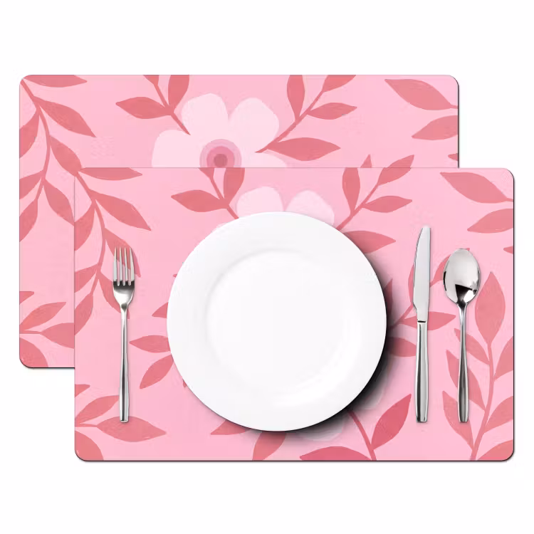 Bloemen - Abstract - Modern - Roze - Natuur Placemat vinyl groot -zzsfeer2_Kitchenyeah-website