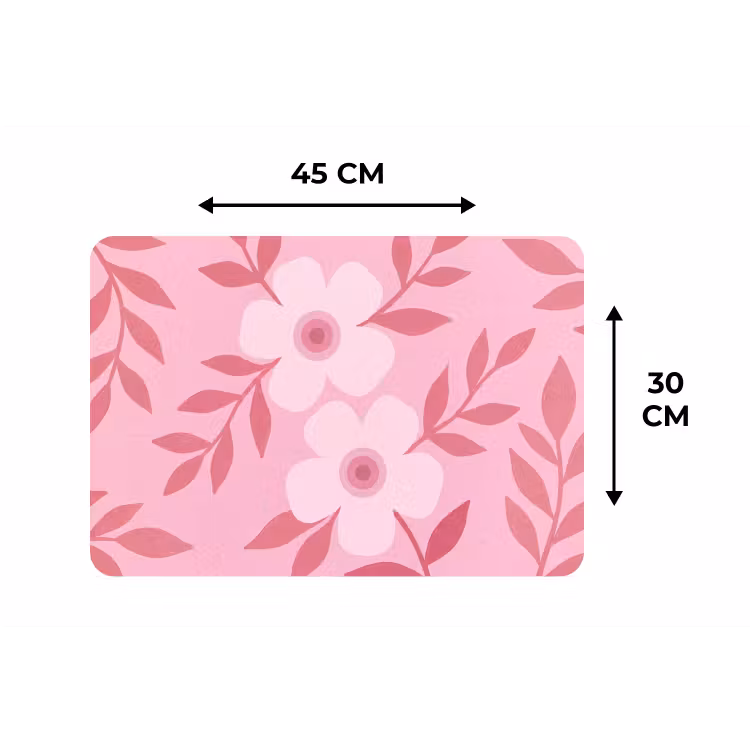 Bloemen - Abstract - Modern - Roze - Natuur Placemat vinyl groot -specs