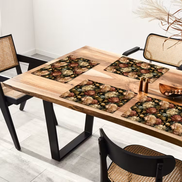 Bloemen - Barok - Patroon - Roze - Crème Placemat vinyl groot 368 -zzsfeer4_Kitchenyeah-website