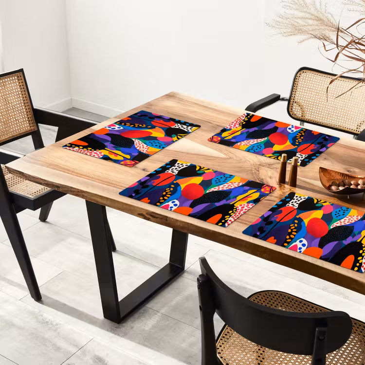 Bloemen - Bladeren - Abstract - Rood Placemat vinyl groot -zzsfeer4_Kitchenyeah-website