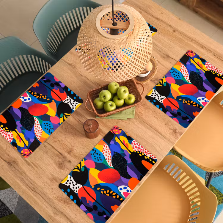 Bloemen - Bladeren - Abstract - Rood Placemat vinyl groot -zzsfeer5_Kitchenyeah-website