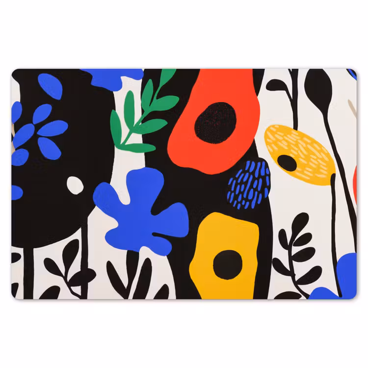 Bloemen - Bladeren - Abstract - Zwart Placemat vinyl groot -zzsfeer1_Kitchenyeah-website
