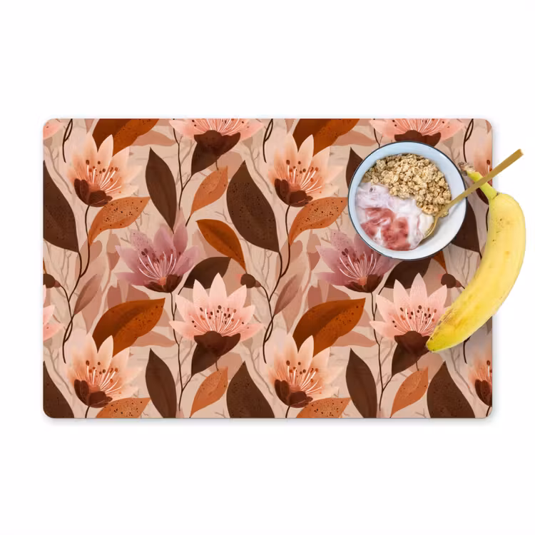 Bloemen - Bladeren - Bruin Placemat vinyl groot 368 -zzzproduct_Kitchenyeah-website