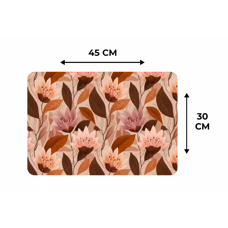Bloemen - Bladeren - Bruin Placemat vinyl groot 368 -specs
