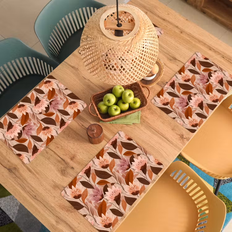 Bloemen - Bladeren - Bruin Placemat vinyl groot 368 -zzsfeer5_Kitchenyeah-website