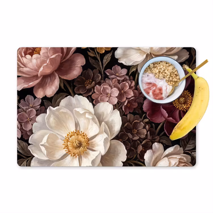 Bloemen - Boeket - Klassiek - Donker - Rood Placemat vinyl groot -zzzproduct_Kitchenyeah-website