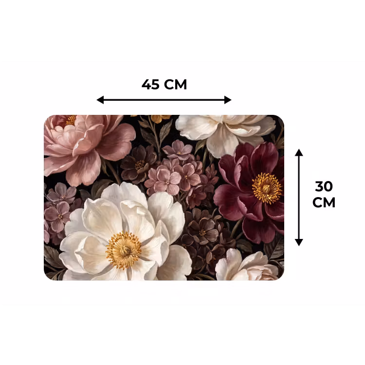 Bloemen - Boeket - Klassiek - Donker - Rood Placemat vinyl groot -specs