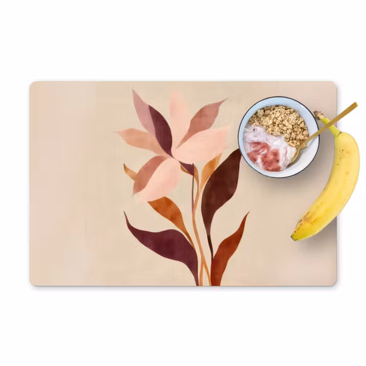 Bloemen - Blaadjes - Minimalistisch - Roze Placemat vinyl groot -zzzproduct_Kitchenyeah-website
