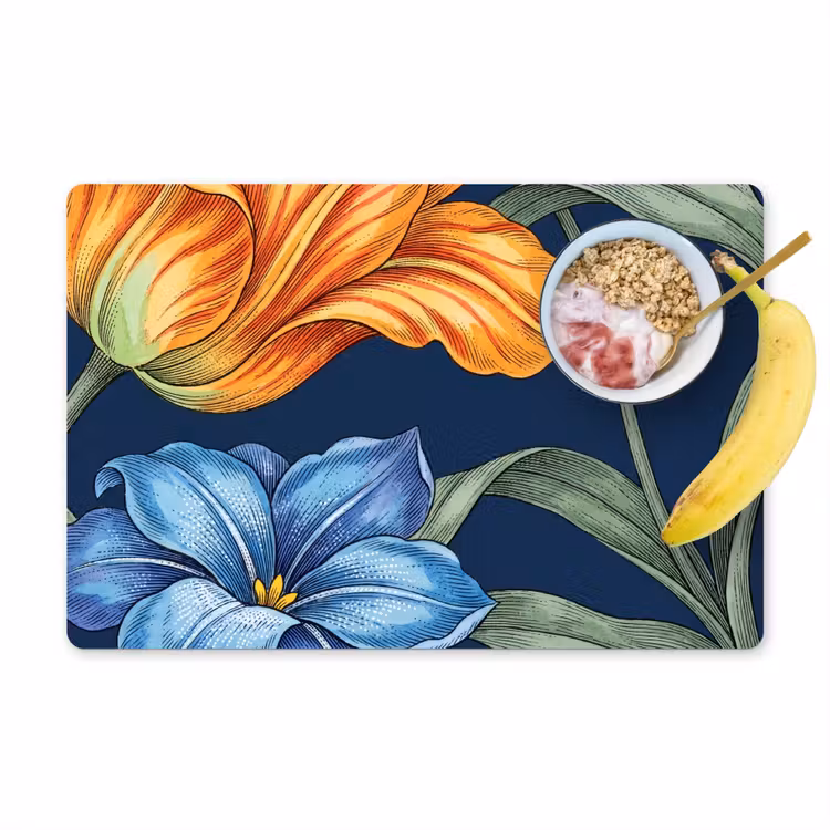 Tischset - 6 Stück - Blumen – Botanik – Muster - Bloemen - Botanisch - Patroon Placemat vinyl groot
