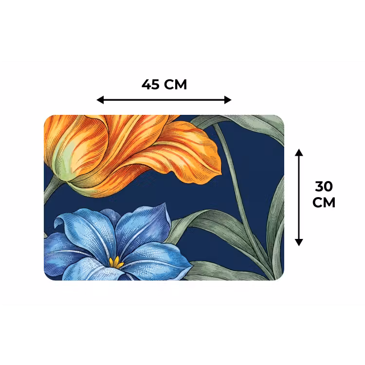 Tischset - 6 Stück - Blumen – Botanik – Muster - Bloemen - Botanisch - Patroon Placemat vinyl groot
