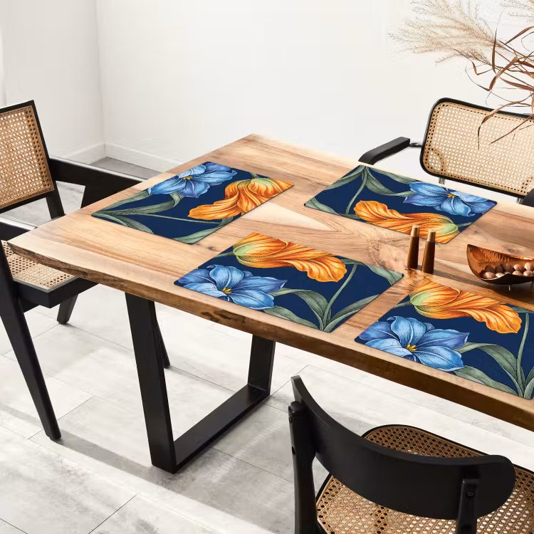 Tischset - 6 Stück - Blumen – Botanik – Muster - Bloemen - Botanisch - Patroon Placemat vinyl groot