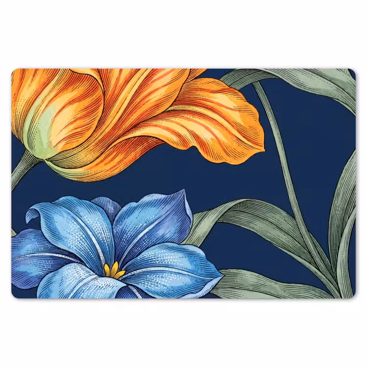 Tischset - 6 Stück - Blumen – Botanik – Muster - Bloemen - Botanisch - Patroon Placemat vinyl groot