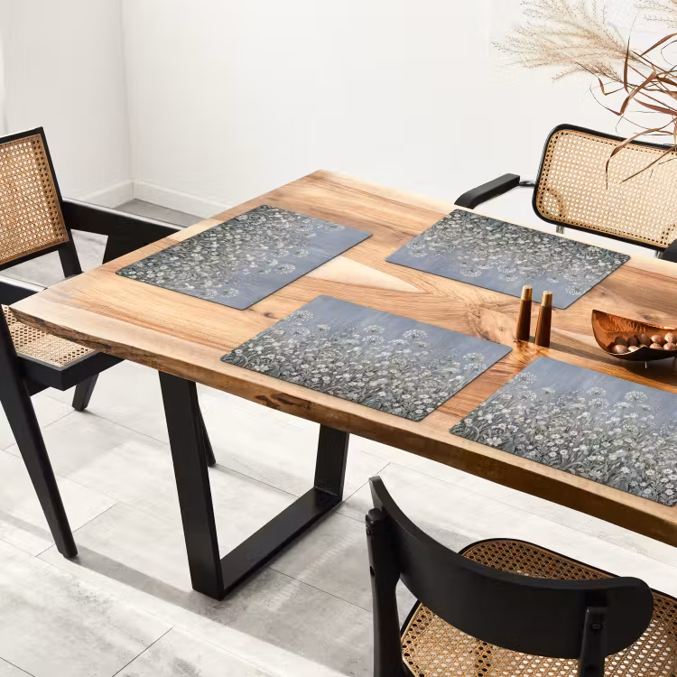 Bloemen - Botanisch - Blauw Placemat vinyl groot -zzsfeer4_Kitchenyeah-website