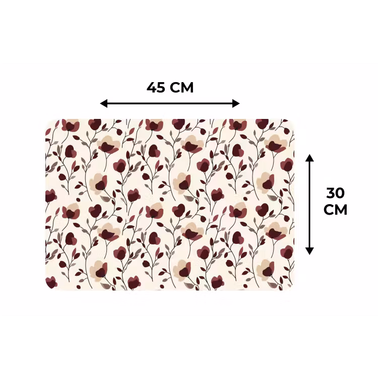 Bloemen - Botanisch - Bordeaux Placemat vinyl groot 368 -specs
