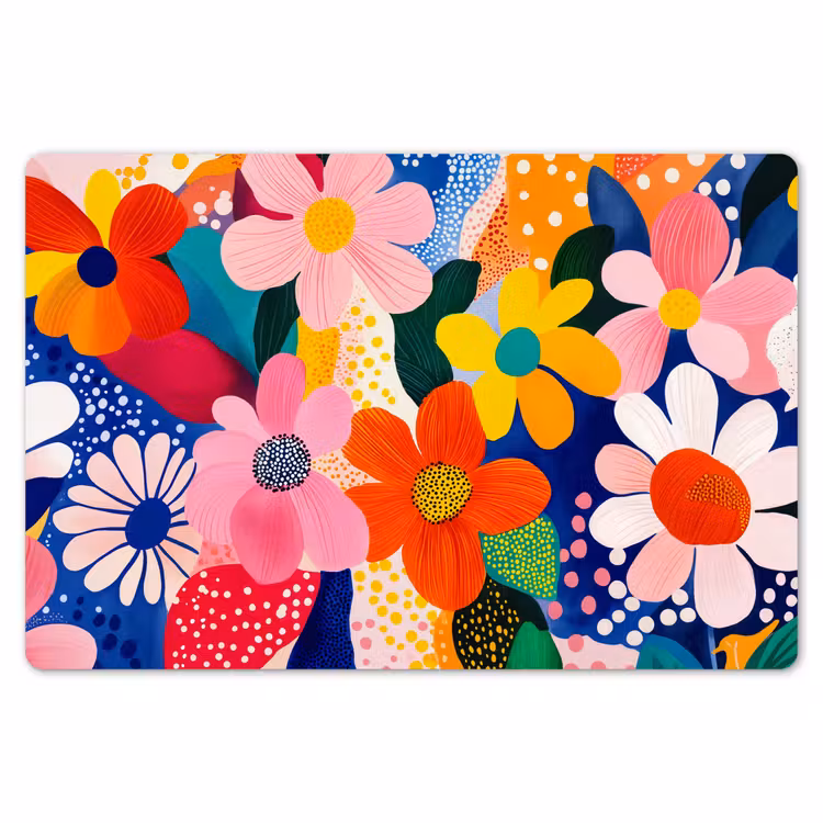 Bloemen - Kleurrijk - Stippen Placemat vinyl groot -zzsfeer1_Kitchenyeah-website
