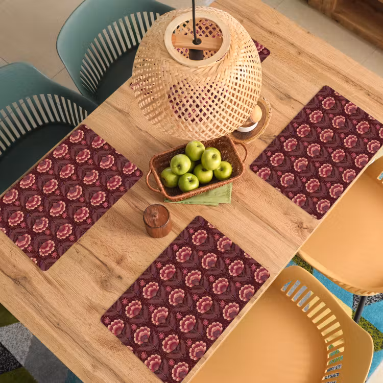 Bloemen - Waaier - Paars Placemat vinyl groot 368 -zzsfeer5_Kitchenyeah-website