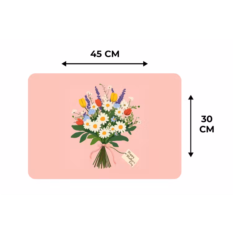 Bloemen - Lint - Kaartje Placemat vinyl groot -specs