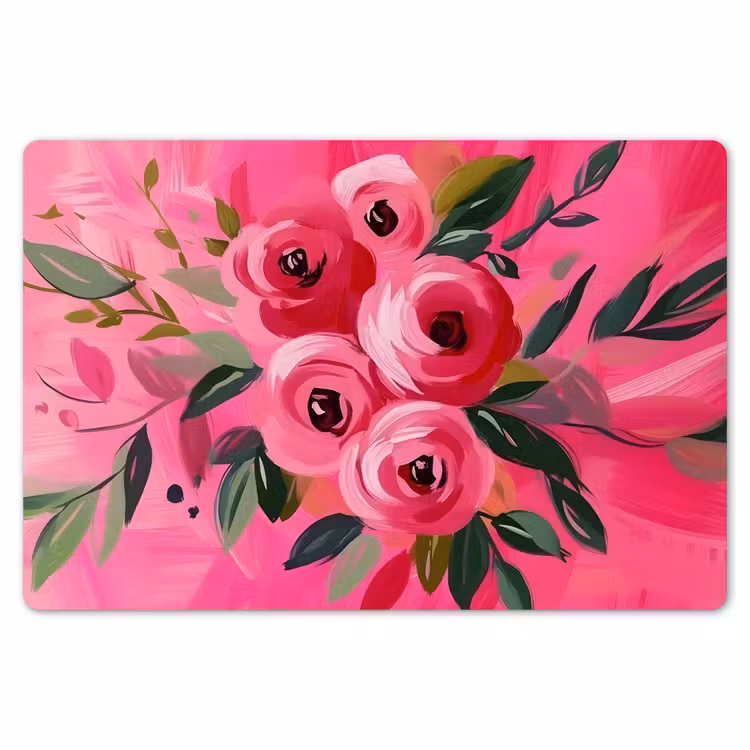 Bloemen - Verf - Roze Placemat vinyl groot -zzsfeer1_Kitchenyeah-website