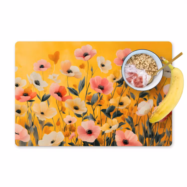 Bloemen - Veld - Geel Placemat vinyl groot -zzzproduct_Kitchenyeah-website