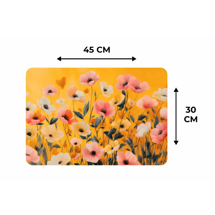 Bloemen - Veld - Geel Placemat vinyl groot -specs