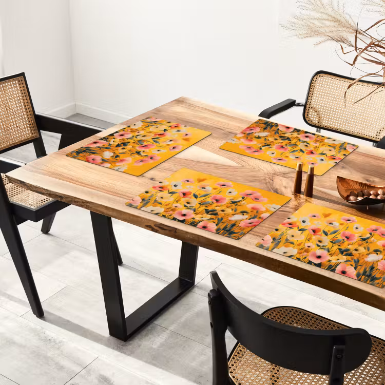 Bloemen - Veld - Geel Placemat vinyl groot -zzsfeer4_Kitchenyeah-website