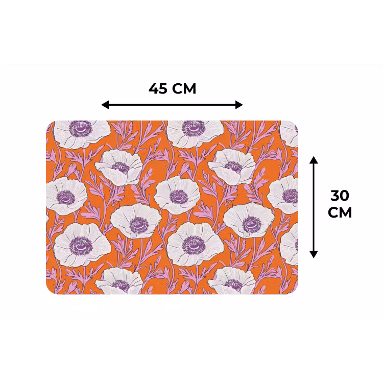 Bloemen - Grafisch - Oranje Placemat vinyl groot 368 -specs