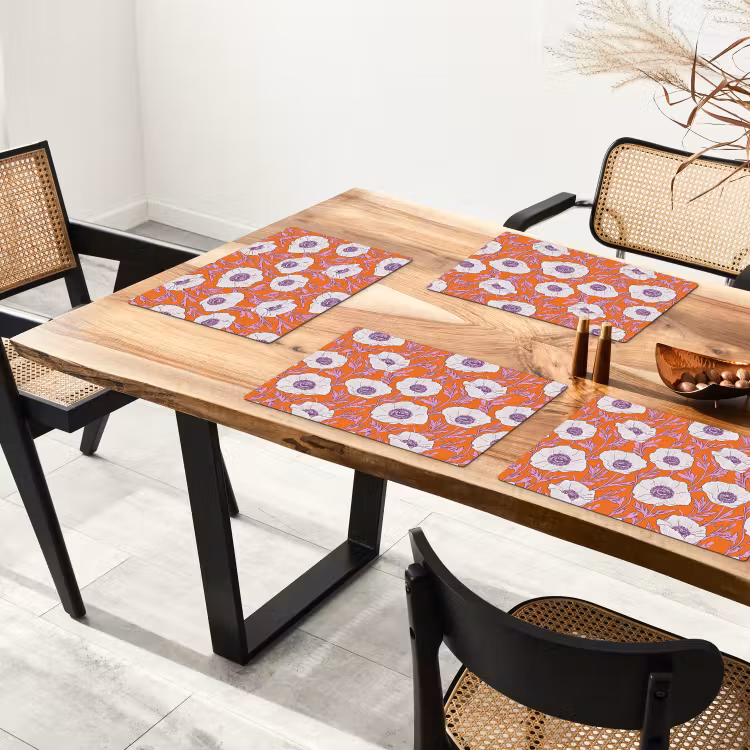 Bloemen - Grafisch - Oranje Placemat vinyl groot 368 -zzsfeer4_Kitchenyeah-website