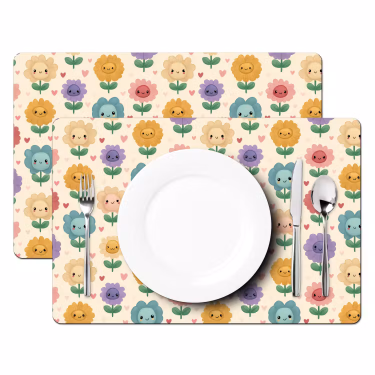 Bloemen - Hartjes - Kleurrijk Placemat vinyl groot 368 -zzsfeer2_Kitchenyeah-website