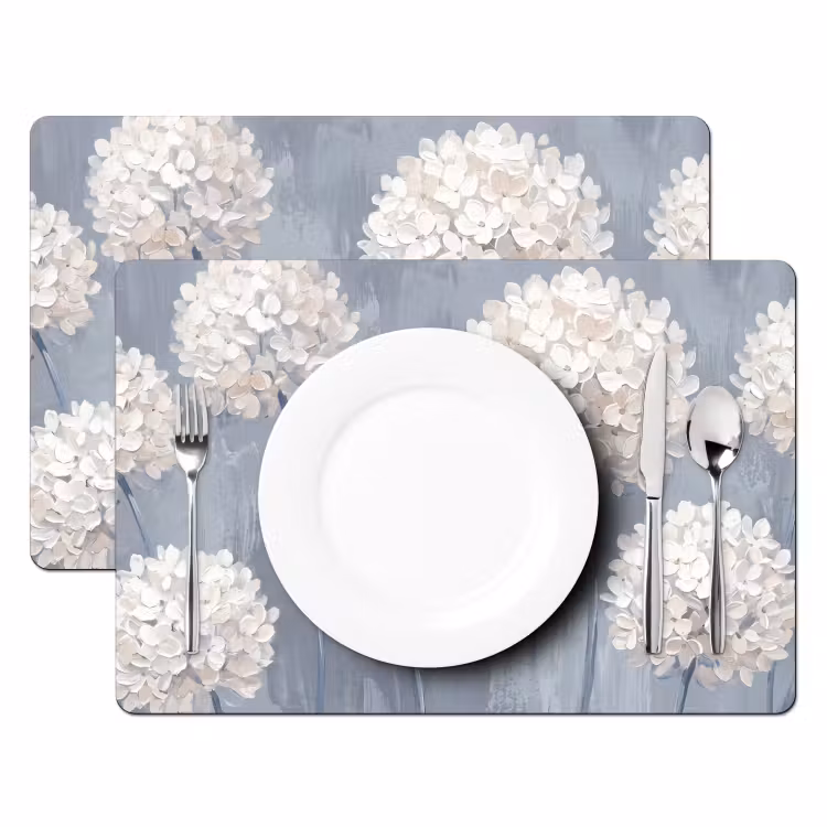 Bloemen - Illustratie - Blauw Placemat vinyl groot -zzsfeer2_Kitchenyeah-website