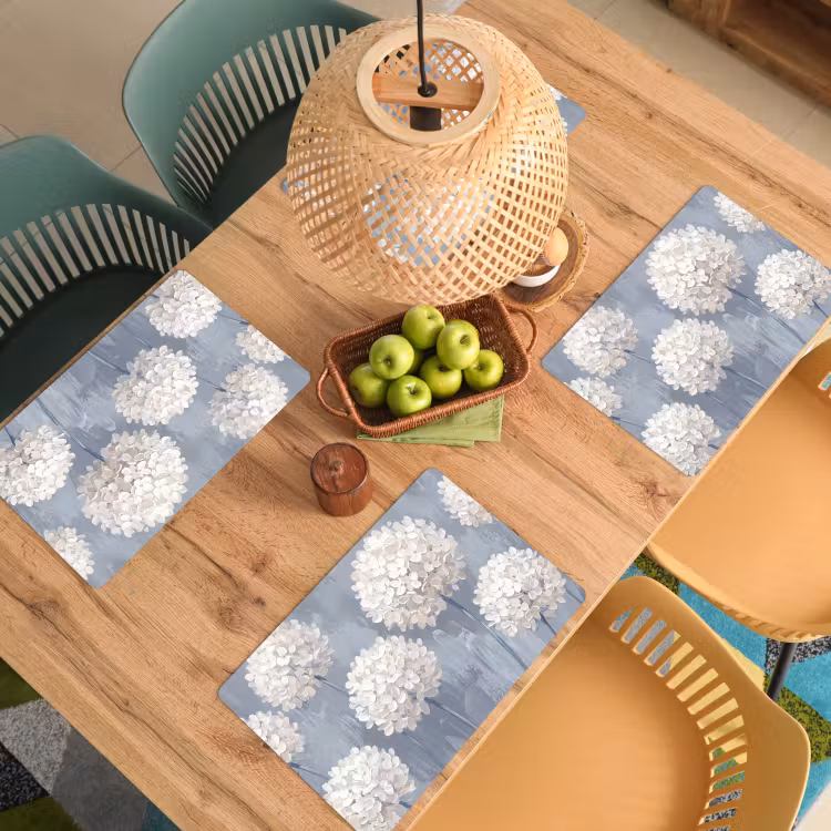 Bloemen - Illustratie - Blauw Placemat vinyl groot -zzsfeer5_Kitchenyeah-website