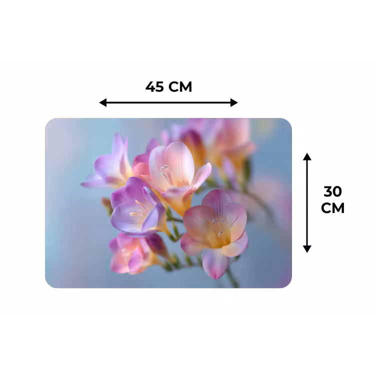 Bloemen - Paars - Overloop - Meeldraden Placemat vinyl groot -specs