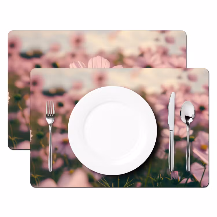 Bloemen - Paars - Wazig Placemat vinyl groot -zzsfeer2_Kitchenyeah-website