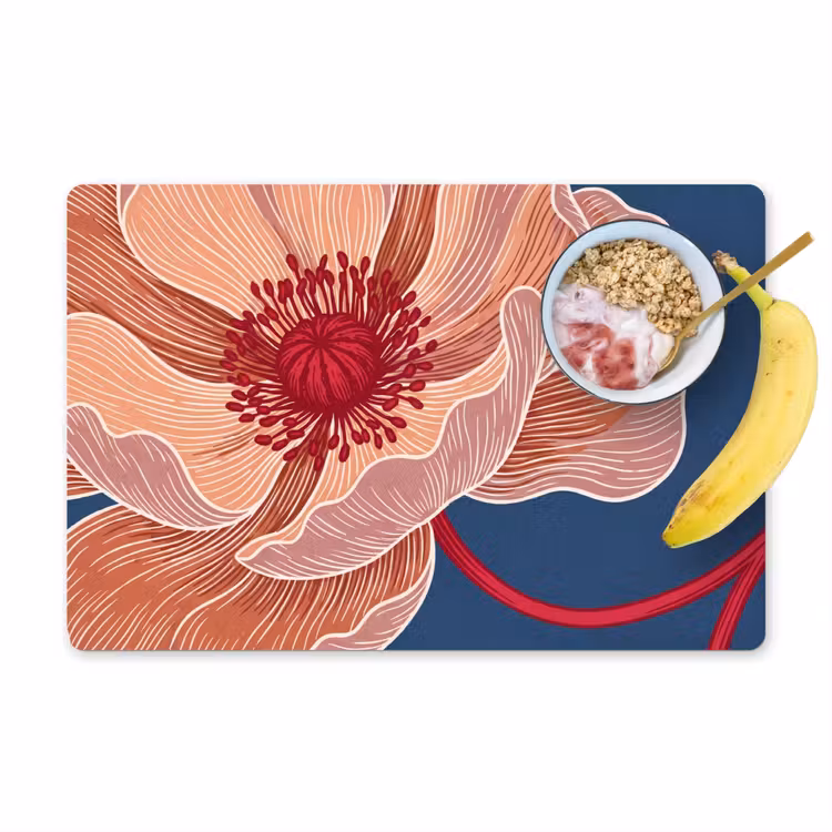 Tischset - 6 Stück - Blumen – Modern – Abstrakt - Bloemen - Modern - Abstract Placemat vinyl groot