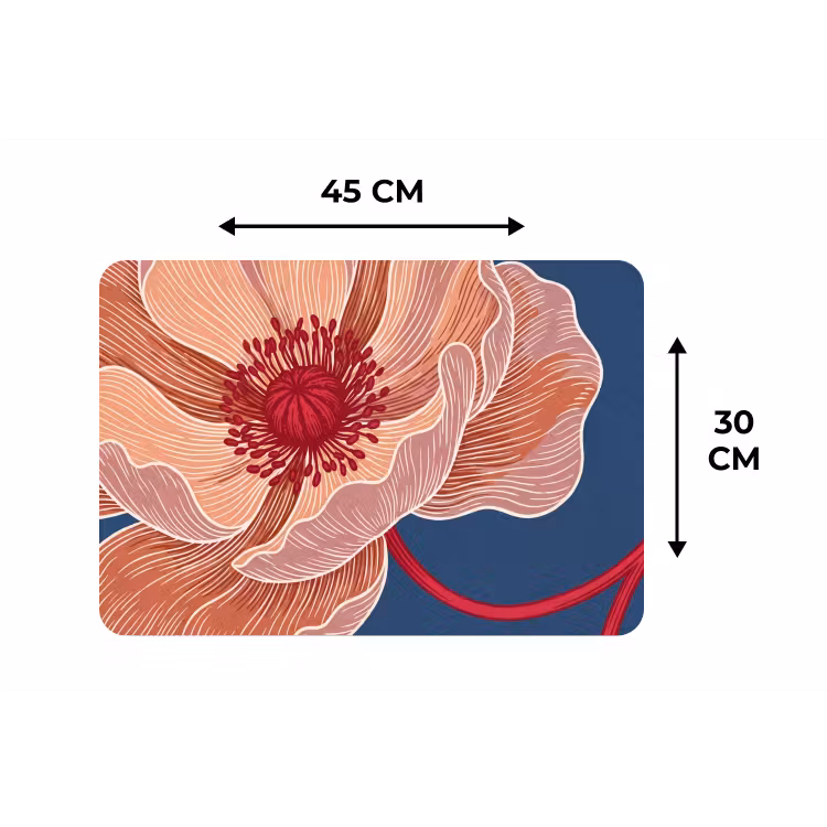 Tischset - 6 Stück - Blumen – Modern – Abstrakt - Bloemen - Modern - Abstract Placemat vinyl groot