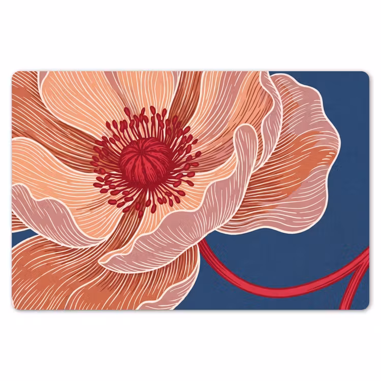 Tischset - 6 Stück - Blumen – Modern – Abstrakt - Bloemen - Modern - Abstract Placemat vinyl groot
