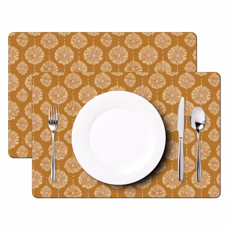 Bloemen - Modern - Oker Placemat vinyl groot 368 -zzsfeer2_Kitchenyeah-website