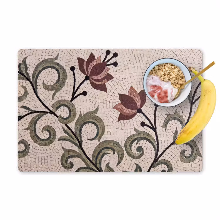 Bloemen - Mozaïek - Patroon - Abstract - Groen Placemat vinyl groot -zzzproduct_Kitchenyeah-website