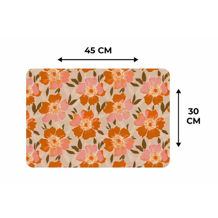 Bloemen - Motief - Retro Placemat vinyl groot 368 -specs