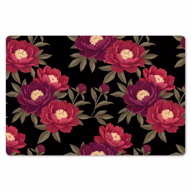 Bloemen - Patroon - Botanisch - Rood - Zwart Placemat vinyl groot -zzsfeer1_Kitchenyeah-website