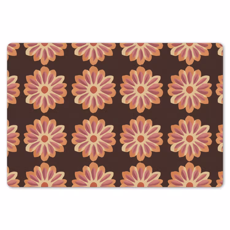 Bloemen - Patroon - Bruin Placemat vinyl groot 368 -zzsfeer1_Kitchenyeah-website
