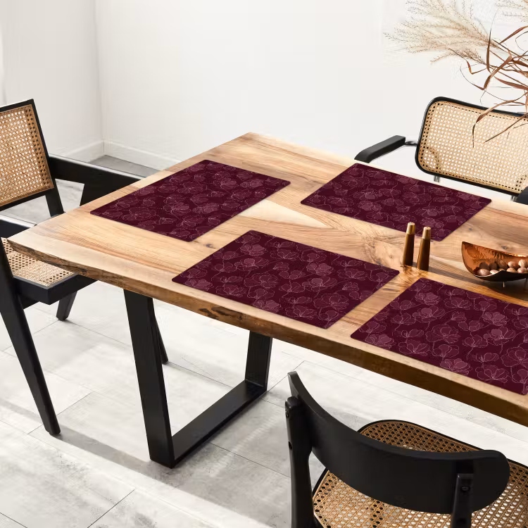Bloemen - Patroon - Bordeauxrood Placemat vinyl groot 368 -zzsfeer4_Kitchenyeah-website