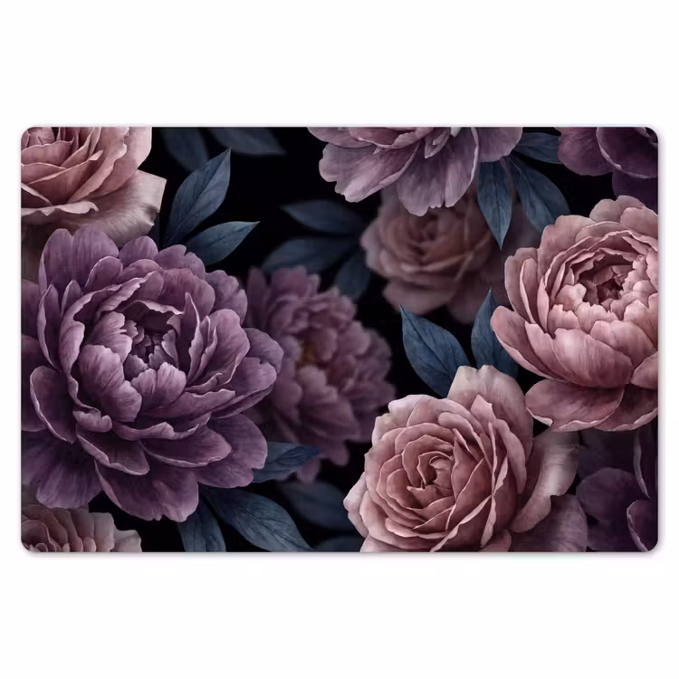 Bloemen - Patroon - Donker - Botanisch - Paars Placemat vinyl groot -zzsfeer1_Kitchenyeah-website