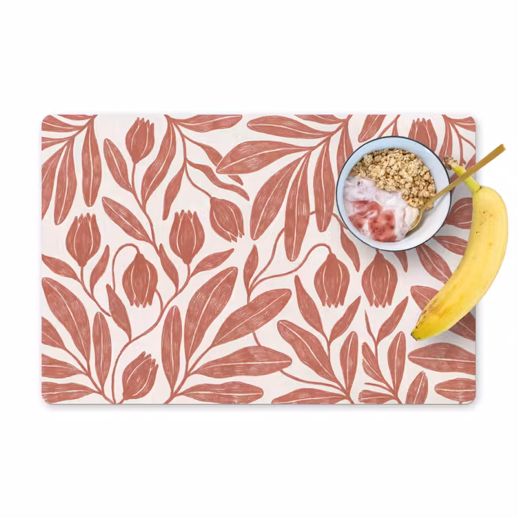 Bloemen - Patroon - Modern - Natuur - Bruin Placemat vinyl groot -zzzproduct_Kitchenyeah-website