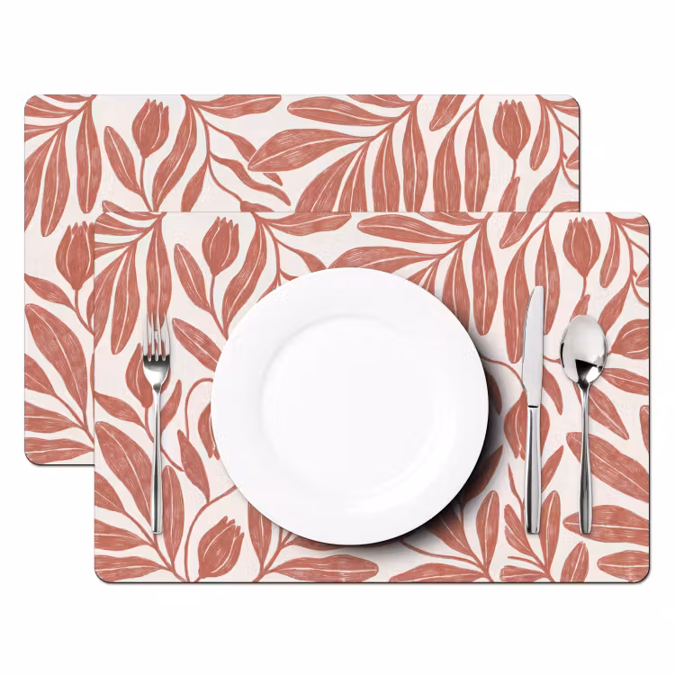 Bloemen - Patroon - Modern - Natuur - Bruin Placemat vinyl groot -zzsfeer2_Kitchenyeah-website