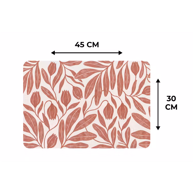 Bloemen - Patroon - Modern - Natuur - Bruin Placemat vinyl groot -specs