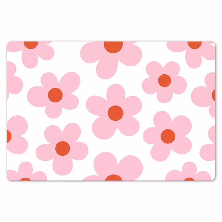 Bloemen - Patroon - Modern - Roze - Wit Placemat vinyl groot -zzsfeer1_Kitchenyeah-website