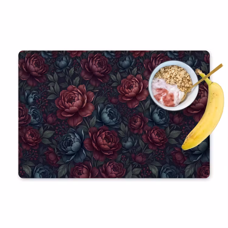 Bloemen - Patroon - Natuur - Klassiek - Donker Placemat vinyl groot -zzzproduct_Kitchenyeah-website