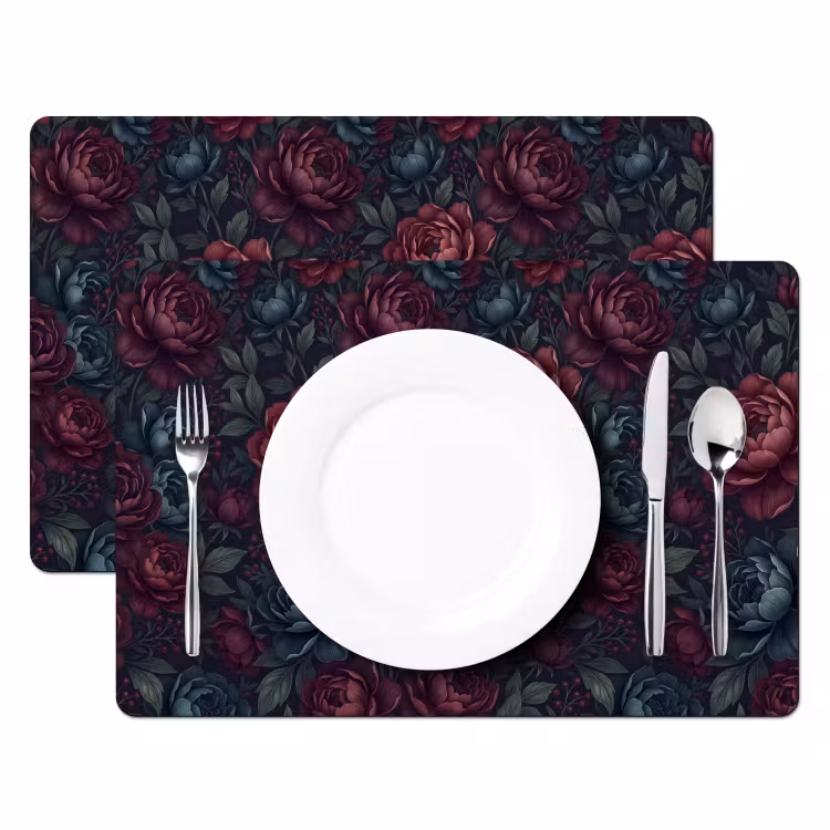 Bloemen - Patroon - Natuur - Klassiek - Donker Placemat vinyl groot -zzsfeer2_Kitchenyeah-website
