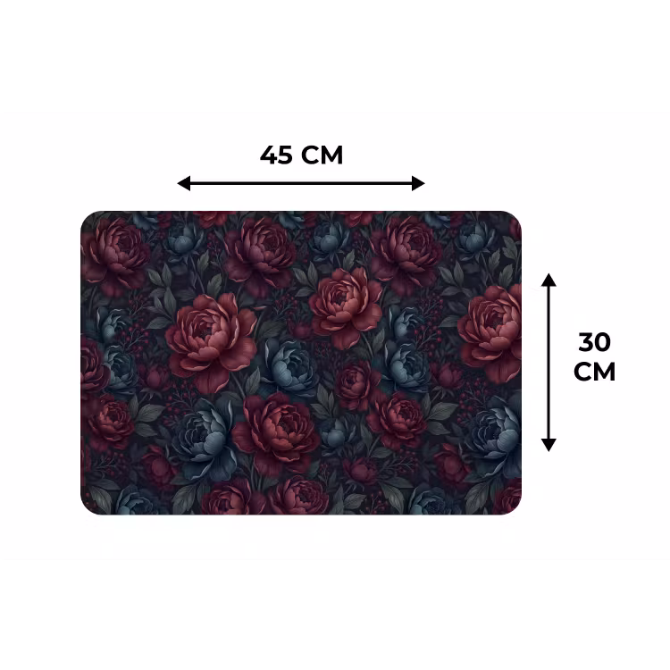 Bloemen - Patroon - Natuur - Klassiek - Donker Placemat vinyl groot -specs